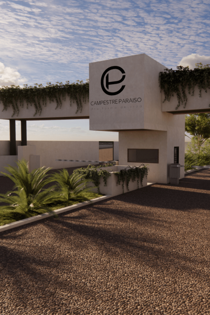 Imagen renderisada de la entrada de campestre paraiso